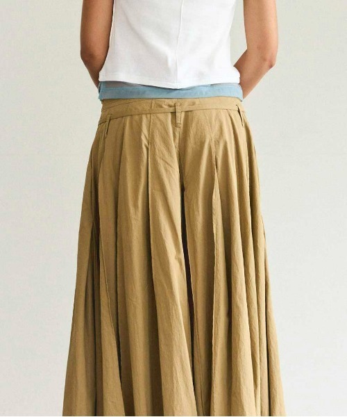 MAISON SPECIAL（メゾンスペシャル）の「Pleated Cotton Pants/コットンプリーツパンツ（その他パンツ・レディース・ブラック/ベージュ/オフホワイト・36/38）」の12枚目の写真