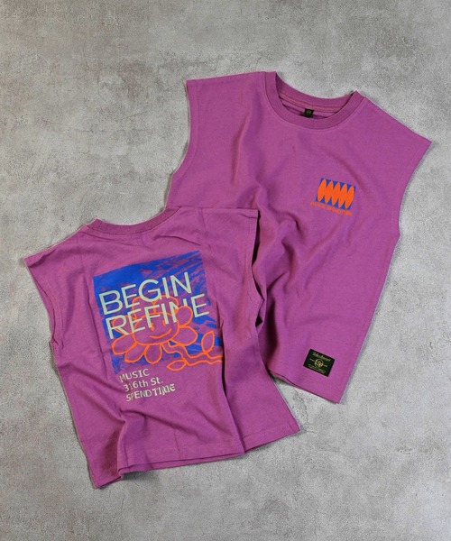 Life Support Products(ライフサポートプロダクツ)の「前後プリントノースリーブTシャツ(Tシャツ/カットソー・キッズ・パープル/チャコール/イエロー/モカ/ホワイト/ライトグリーン/オフホワイト/ブルー・80/90/110/130/140/150/95/100/120)」の7枚目の写真