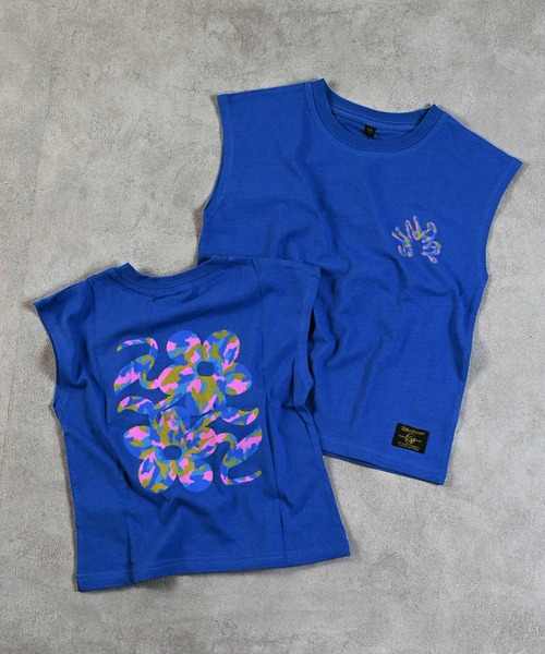 Life Support Products(ライフサポートプロダクツ)の「前後プリントノースリーブTシャツ(Tシャツ/カットソー・キッズ・パープル/チャコール/イエロー/モカ/ホワイト/ライトグリーン/オフホワイト/ブルー・80/90/110/130/140/150/95/100/120)」の6枚目の写真