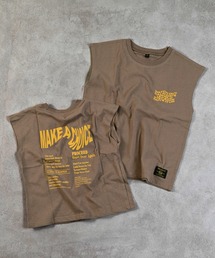 前後プリントノースリーブTシャツ