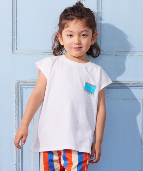 Life Support Products(ライフサポートプロダクツ)の「前後プリントノースリーブTシャツ(Tシャツ/カットソー・キッズ・パープル/チャコール/イエロー/モカ/ホワイト/ライトグリーン/オフホワイト/ブルー・80/90/110/130/140/150/95/100/120)」の18枚目の写真