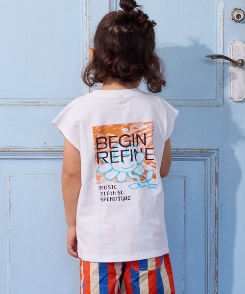 Life Support Products(ライフサポートプロダクツ)の「前後プリントノースリーブTシャツ(Tシャツ/カットソー・キッズ・パープル/チャコール/イエロー/モカ/ホワイト/ライトグリーン/オフホワイト/ブルー・80/90/110/130/140/150/95/100/120)」の19枚目の写真