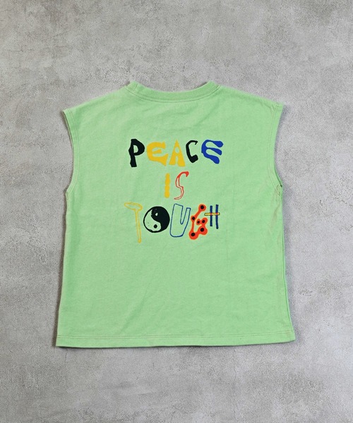 Life Support Products(ライフサポートプロダクツ)の「前後プリントノースリーブTシャツ(Tシャツ/カットソー・キッズ・パープル/チャコール/イエロー/モカ/ホワイト/ライトグリーン/オフホワイト/ブルー・80/90/110/130/140/150/95/100/120)」の22枚目の写真