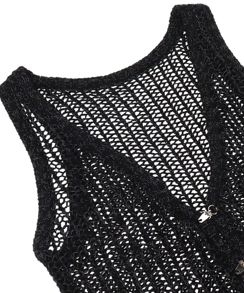 ANAP（アナップ）の「透かし編み ニット ベスト（ベスト・レディース・ブラック/アイボリー・FREE）」の12枚目の写真