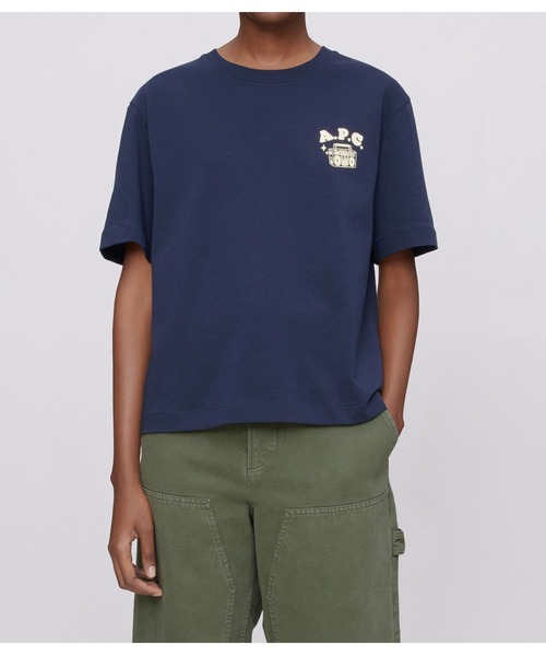 APC アーペーセー　モコモコロゴ　ネイビー　Tシャツ A.P.C. APC アーペーセー 半袖 Tシャツ COHBO M26404 Item