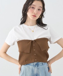 earth music&ecology | SET2点コンパクトTEE+マルチwayニットビスチェ(Tシャツ/カットソー)