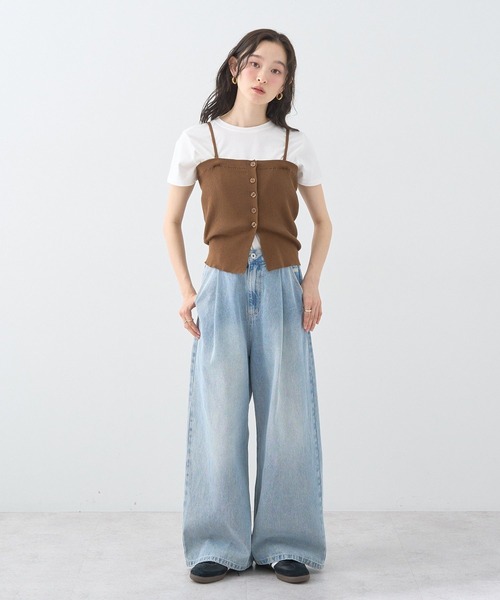 earth music&ecology(アースミュージックアンドエコロジー)の「SET2点コンパクトTEE+マルチwayニットビスチェ(Tシャツ/カットソー・レディース・ライトグレー/ブラック/ブラウン・FREE)」の13枚目の写真