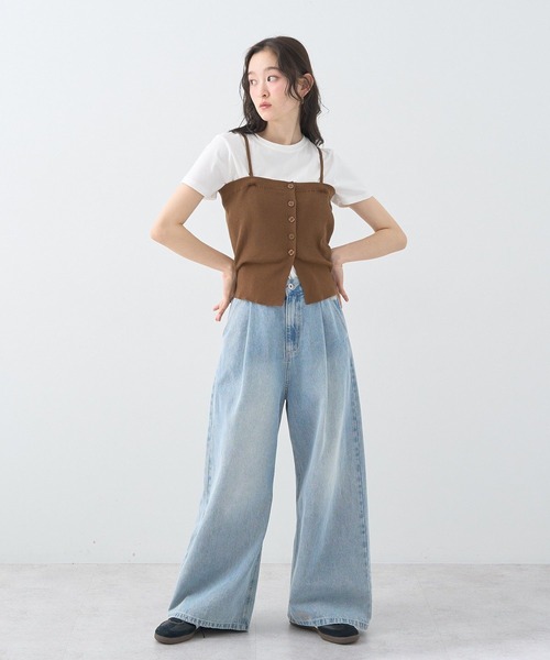 earth music&ecology(アースミュージックアンドエコロジー)の「SET2点コンパクトTEE+マルチwayニットビスチェ(Tシャツ/カットソー・レディース・ライトグレー/ブラック/ブラウン・FREE)」の14枚目の写真