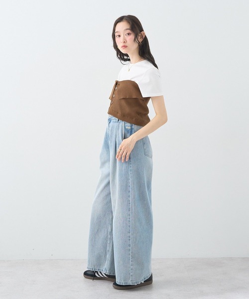 earth music&ecology(アースミュージックアンドエコロジー)の「SET2点コンパクトTEE+マルチwayニットビスチェ(Tシャツ/カットソー・レディース・ライトグレー/ブラック/ブラウン・FREE)」の17枚目の写真