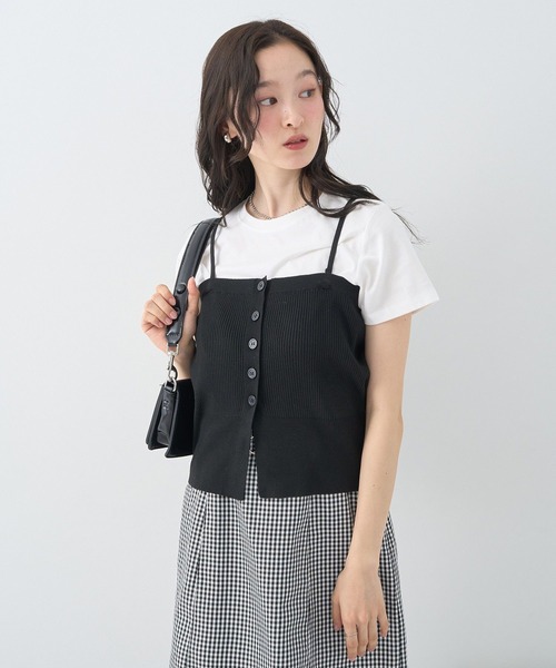 earth music&ecology(アースミュージックアンドエコロジー)の「SET2点コンパクトTEE+マルチwayニットビスチェ(Tシャツ/カットソー・レディース・ライトグレー/ブラック/ブラウン・FREE)」の7枚目の写真