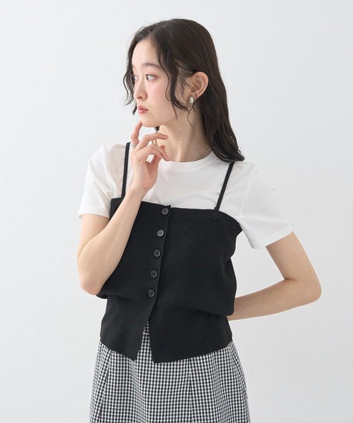 earth music&ecology(アースミュージックアンドエコロジー)の「SET2点コンパクトTEE+マルチwayニットビスチェ(Tシャツ/カットソー・レディース・ライトグレー/ブラック/ブラウン・FREE)」の5枚目の写真