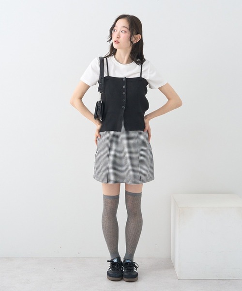 earth music&ecology(アースミュージックアンドエコロジー)の「SET2点コンパクトTEE+マルチwayニットビスチェ(Tシャツ/カットソー・レディース・ライトグレー/ブラック/ブラウン・FREE)」の8枚目の写真