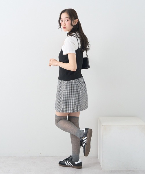earth music&ecology(アースミュージックアンドエコロジー)の「SET2点コンパクトTEE+マルチwayニットビスチェ(Tシャツ/カットソー・レディース・ライトグレー/ブラック/ブラウン・FREE)」の9枚目の写真