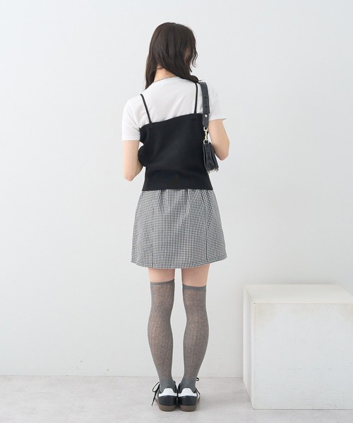 earth music&ecology(アースミュージックアンドエコロジー)の「SET2点コンパクトTEE+マルチwayニットビスチェ(Tシャツ/カットソー・レディース・ライトグレー/ブラック/ブラウン・FREE)」の10枚目の写真