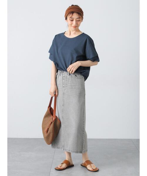 Lugnoncure（ルノンキュール）の「プレーティング袖タックTシャツ（Tシャツ/カットソー・レディース・イエロー/ネイビー/ベージュ/オフホワイト/ブラック・F）」の20枚目の写真