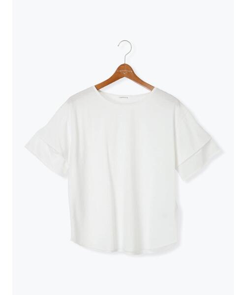 Lugnoncure（ルノンキュール）の「プレーティング袖タックTシャツ（Tシャツ/カットソー・レディース・イエロー/ネイビー/ベージュ/オフホワイト/ブラック・F）」の15枚目の写真