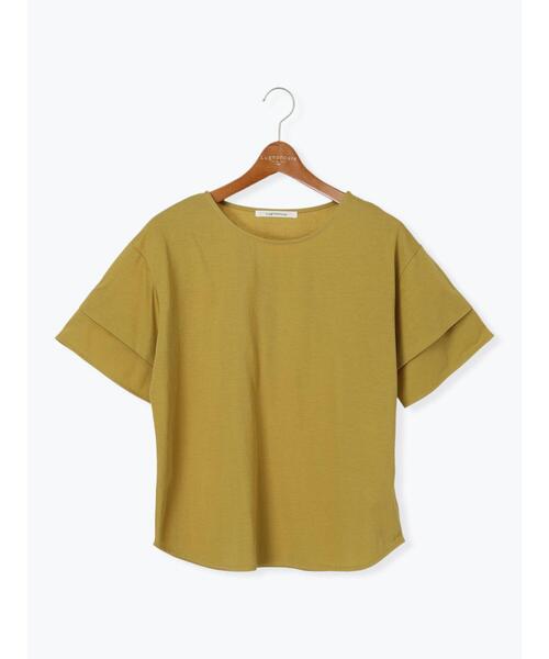 Lugnoncure（ルノンキュール）の「プレーティング袖タックTシャツ（Tシャツ/カットソー・レディース・イエロー/ネイビー/ベージュ/オフホワイト/ブラック・F）」の13枚目の写真