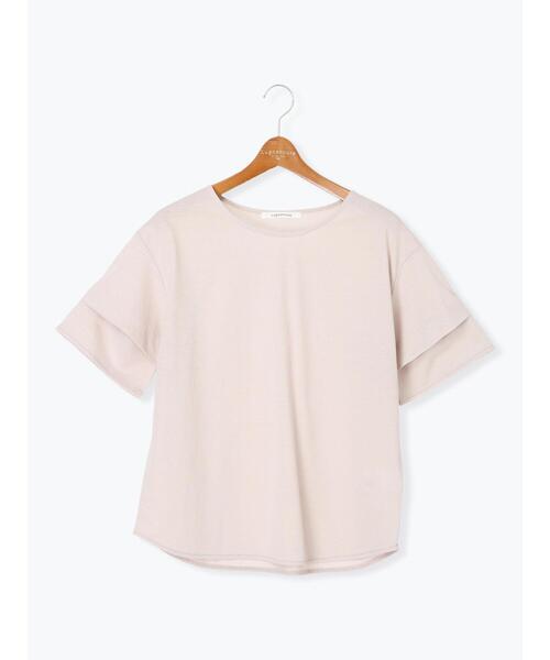 Lugnoncure（ルノンキュール）の「プレーティング袖タックTシャツ（Tシャツ/カットソー・レディース・イエロー/ネイビー/ベージュ/オフホワイト/ブラック・F）」の12枚目の写真