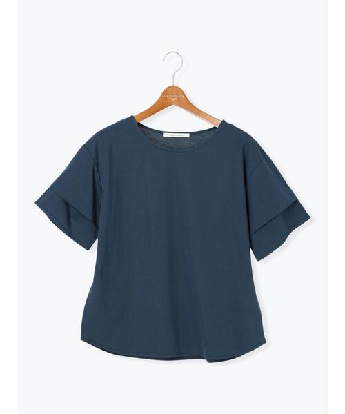 Lugnoncure（ルノンキュール）の「プレーティング袖タックTシャツ（Tシャツ/カットソー・レディース・イエロー/ネイビー/ベージュ/オフホワイト/ブラック・F）」の11枚目の写真