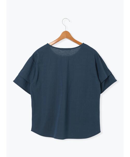 Lugnoncure（ルノンキュール）の「プレーティング袖タックTシャツ（Tシャツ/カットソー・レディース・イエロー/ネイビー/ベージュ/オフホワイト/ブラック・F）」の10枚目の写真