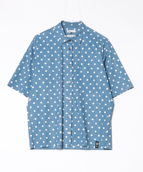 DOUBLE STANDARD CLOTHING(ダブルスタンダードクロージング)の「ウェーブロンダブルデンビープリントシャツ(シャツ/ブラウス・レディース・サックスブルー/ブラック・38/36)」の3枚目の写真