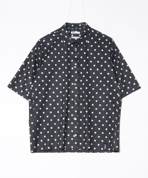 DOUBLE STANDARD CLOTHING(ダブルスタンダードクロージング)の「ウェーブロンダブルデンビープリントシャツ(シャツ/ブラウス・レディース・サックスブルー/ブラック・38/36)」の4枚目の写真