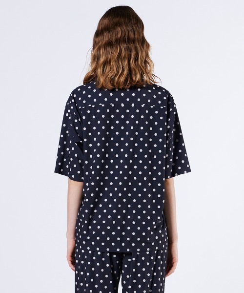 DOUBLE STANDARD CLOTHING(ダブルスタンダードクロージング)の「ウェーブロンダブルデンビープリントシャツ(シャツ/ブラウス・レディース・サックスブルー/ブラック・38/36)」の9枚目の写真