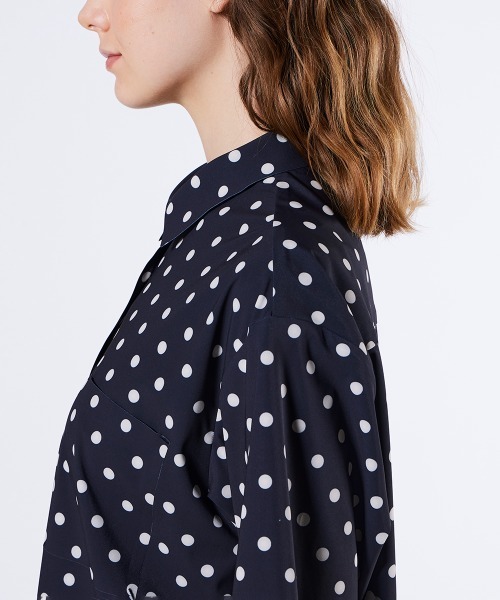 DOUBLE STANDARD CLOTHING(ダブルスタンダードクロージング)の「ウェーブロンダブルデンビープリントシャツ(シャツ/ブラウス・レディース・サックスブルー/ブラック・38/36)」の11枚目の写真