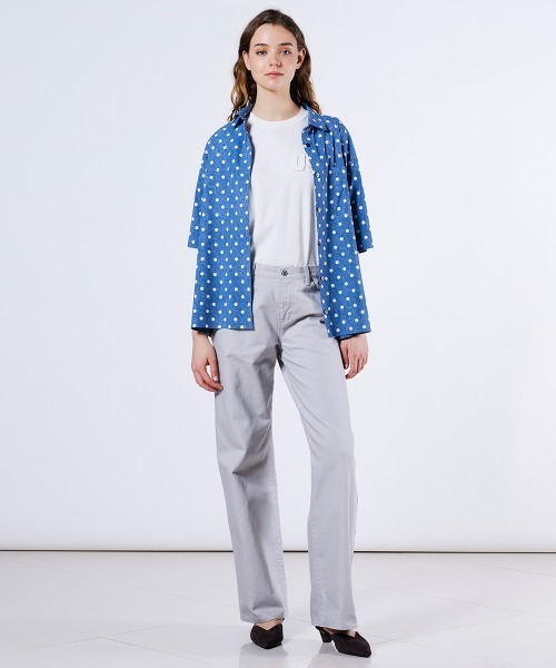DOUBLE STANDARD CLOTHING(ダブルスタンダードクロージング)の「ウェーブロンダブルデンビープリントシャツ(シャツ/ブラウス・レディース・サックスブルー/ブラック・38/36)」の18枚目の写真