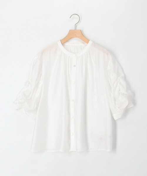 MICO COULIER（ミコクリエ）の「シルキーローンボリューム袖ブラウス（シャツ/ブラウス・レディース・オフホワイト/チャコールグレー/ミント・38）」の19枚目の写真