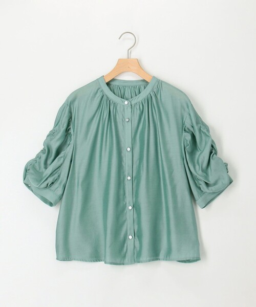 MICO COULIER（ミコクリエ）の「シルキーローンボリューム袖ブラウス（シャツ/ブラウス・レディース・オフホワイト/チャコールグレー/ミント・38）」の16枚目の写真