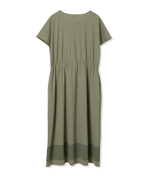 A/C DESIGN BY ALPHA CUBIC（エーシーデザインバイアルファキュービック）の「2025春夏【接触冷感・UVカット・はっ水加工】裾メッシュ切替えラッシュワンピース（ワンピース・レディース・ブラック/カーキ・M/L）」の9枚目の写真