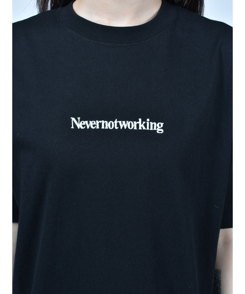 Import & Select(インポートアンドセレクト)の「【Nevernotworking】モンスターバック刺繍フロントロゴBIGTEE ビッグシルエットショートスリーブT 半袖Tシャツ(Tシャツ/カットソー・メンズ・ブラック/ホワイト・3/2)」の10枚目の写真