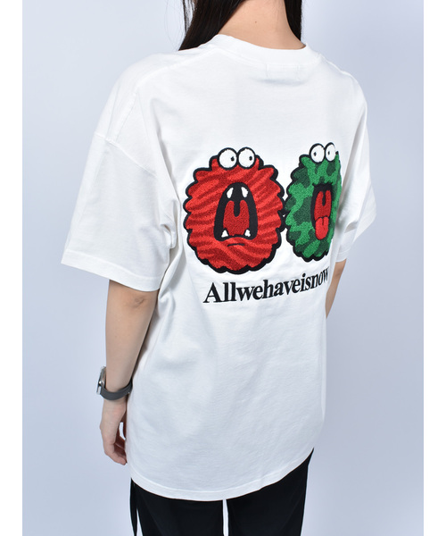 Import & Select(インポートアンドセレクト)の「【Nevernotworking】モンスターバック刺繍フロントロゴBIGTEE ビッグシルエットショートスリーブT 半袖Tシャツ(Tシャツ/カットソー・メンズ・ブラック/ホワイト・3/2)」の1枚目の写真