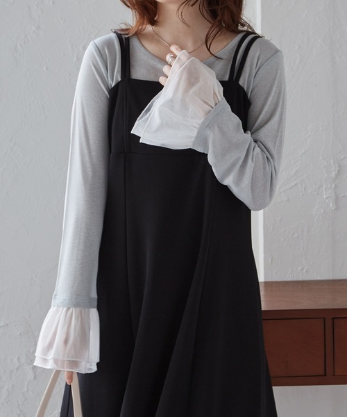 RANAN(ラナン)の「フレアーチュール袖スラブシアープルオーバー(Tシャツ/カットソー・レディース・ブラック/ホワイト/ライトグレー/ボルドー/ネイビー/イエロー・M/L/LL)」の16枚目の写真