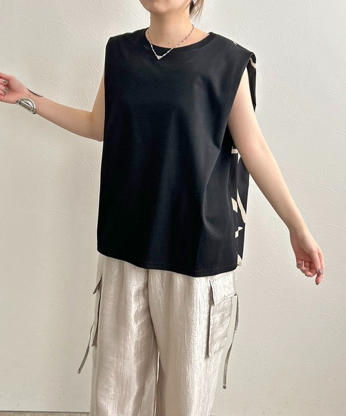 LHELBIE（レルビエ）の「ドッキングカットトップス（Tシャツ/カットソー・レディース・アイボリー/ブラック/ブラウン・M）」の12枚目の写真