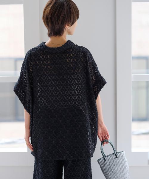 JOURNAL STANDARD relume(ジャーナルスタンダード レリューム)の「キカカットジャガードシャツ(シャツ/ブラウス・レディース・キャメル/ブラック・FREE)」の12枚目の写真