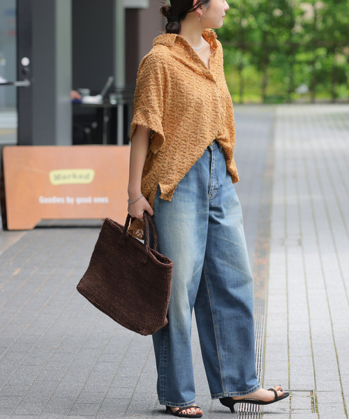 JOURNAL STANDARD relume(ジャーナルスタンダード レリューム)の「キカカットジャガードシャツ(シャツ/ブラウス・レディース・キャメル/ブラック・FREE)」の14枚目の写真