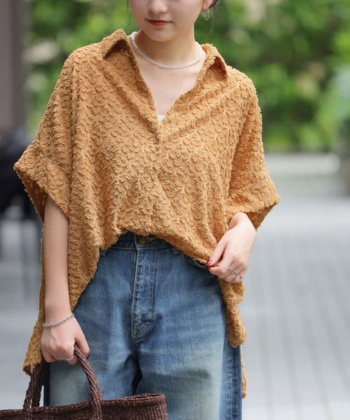 JOURNAL STANDARD relume(ジャーナルスタンダード レリューム)の「キカカットジャガードシャツ(シャツ/ブラウス・レディース・キャメル/ブラック・FREE)」の16枚目の写真