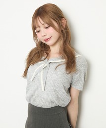 TITTY&CO.（ティティーアンドコー）の「半袖セーラーニット（ニット/セーター）」
