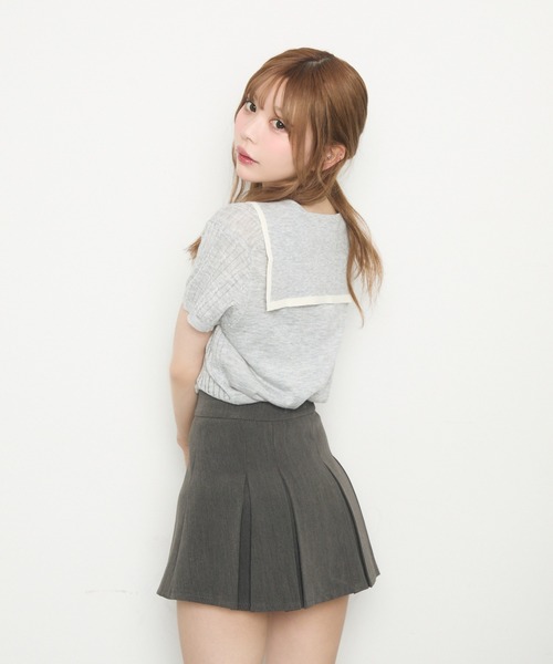 【美品】MASTERBUNNYEDITION♥️半袖ニット 31 Sons de mode ニット セーター 2025春夏新作 セーラーカラー