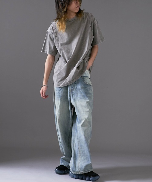 ダメージ加工オーバーサイズTシャツ WESTSEA（ウエストシー）の「ダメージ加工 オーバーサイズ 無地