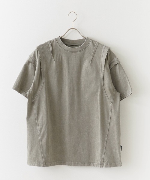  ★オーバーサイズ 半袖 ダメージ加工 綿 Tシャツ WESTSEA tシャツ ダメージ加工 オーバーサイズ 無地 半袖Tシャツ