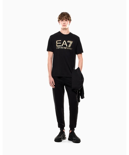 EMPORIO ARMANI EA7（エンポリオアルマーニイーエーセブン）の「【エンポリオ アルマーニ EA7】Logo Series Tシャツ コットン オーバーサイズロゴ（Tシャツ/カットソー・メンズ・ブラック/ホワイト/ブラウン・LARGE/MEDIUM/SMALL/X-LARGE/X-SMALL/XX-LARGE）」の7枚目の写真