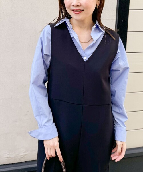 NOLLEY’S Sophi（ノーリーズソフィ）の「【追加】タイプライター2WAYシャツ（シャツ/ブラウス・レディース・ホワイト/ベージュ/ライトブルー・38）」の3枚目の写真