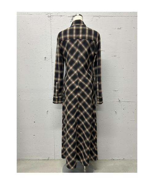 PROVOKE （プロヴォーク）の「OMBRE CHECK SHIRT  DRESS（ワンピース・レディース・ダークブラウン・FREE）」の5枚目の写真