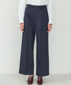 ストライプピンタックワイドスラックス