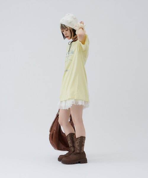 w closet(ダブルクローゼット)の「【25AW】アイスプリントBIGTee(Tシャツ/カットソー・レディース・アイボリー/ピンク/イエロー・FREE)」の4枚目の写真
