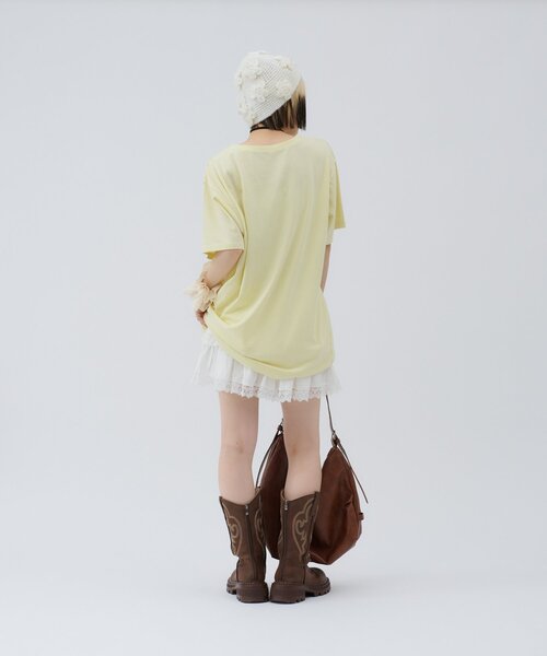 w closet(ダブルクローゼット)の「【25AW】アイスプリントBIGTee(Tシャツ/カットソー・レディース・アイボリー/ピンク/イエロー・FREE)」の5枚目の写真