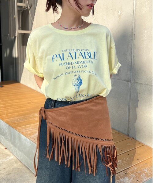 w closet(ダブルクローゼット)の「【25AW】アイスプリントBIGTee(Tシャツ/カットソー・レディース・アイボリー/ピンク/イエロー・FREE)」の11枚目の写真